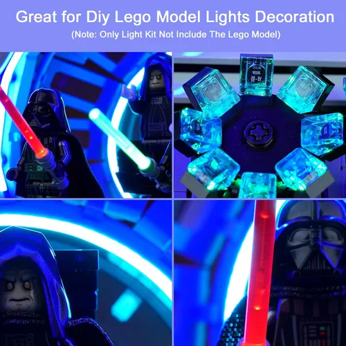 Vista 3 de Kit de luz mejorado para compatible con Lego Emperor's Throne Room Diorama Juego de construcción, decoración de luces compatible con Lego 75352