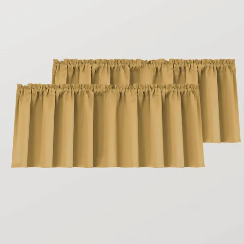 Vista 20 de Mrs.Naturall Cenefas de playa para ventana de cocina, paquete de 2 cenefas opacas con bolsillo para barra, para sala de estar, baño, 36 x 16