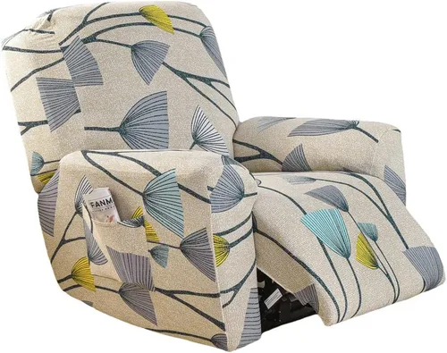 Vista 32 de Fundas elásticas para sillas reclinables, 4 piezas, fundas estampadas Lazyboy para sillón reclinable Lazyboy, funda de elastano suave para silla