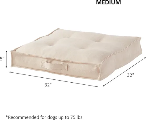 Vista 7 de Happy Hounds Milo - Cama cuadrada copetuda para perro, color crema, mediano (32 x 32 pulgadas)