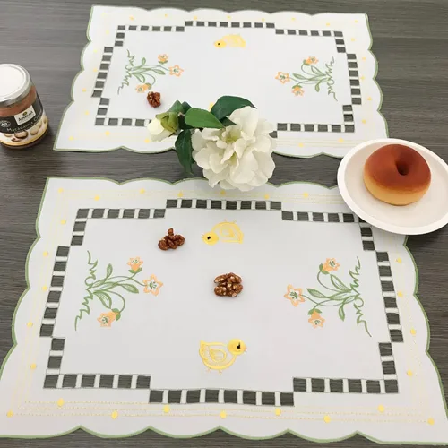 Vista 18 de Mantel bordado para decoración de encaje a prueba de polvo, sin arrugas, lavable, floral, rectangular, para cocina, comedor, vacaciones, cumpleaños