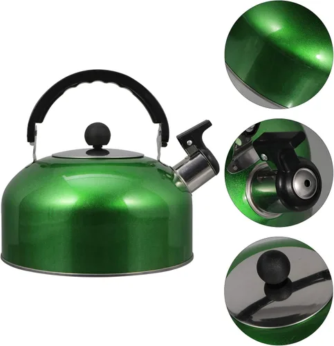 Vista 9 de DOITOOL Teakettle - Tetera de 2 cuartos de galón de 2 litros, hervidor de té silbante de acero inoxidable, hervidores de té de acero inoxidable