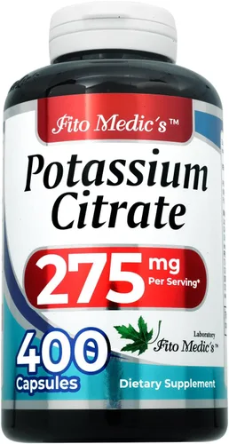 Vista 3 de FITO Medic'S Suplemento de citrato de potasio de laboratorio, 400 cápsulas, fórmula de potasio