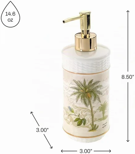 Vista 2 de Avanti Linens - Bomba de loción, dispensador de jabón y loción recargable para el hogar