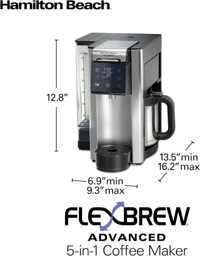 Vista 8 de Hamilton Beach Flexbrew Advanced 5-in-1 Drip & Single Serve Coffee Maker