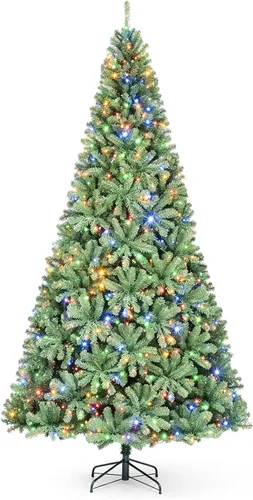 Vista 22 de HAPPYGRILL Árbol de Navidad artificial preiluminado de 4 pies con 296