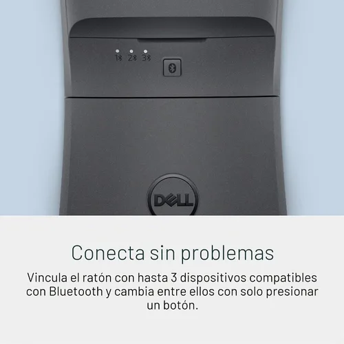 Vista 4 de Mouse de viaje Bluetooth Dell MS700, Bluetooth 5.0, par Microsoft Swift/par Dell (solo Windows 10 y 11), sensor óptico LED, desplazamiento táctil
