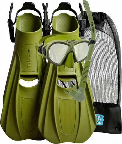 Vista 10 de Tilos Juego de buceo Aquastalk con bolsa de transporte de malla Rayo Flor