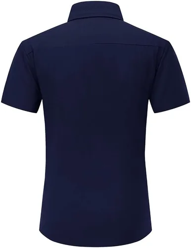 Vista 3 de Camisas de guayabera cubana para hombre, de algodón, ajuste relajado, de lino, manga corta, camisa de playa, con botones