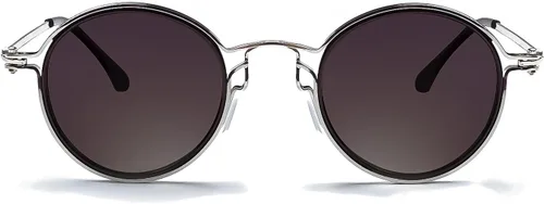 Vista 3 de Technigadgets Brody Steampunk - Gafas de sol redondas para hombres y mujeres, marco de metal, gafas de sol polarizadas vintage