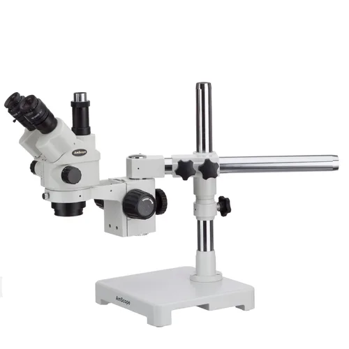 Vista 2 de AmScope Microscopio de zoom bloqueable estéreo simul-Focal 3.5X-180X con luz de anillo 144-LED (SM-3NTPZZ-144) 3.5X-180X Magnification Range LED
