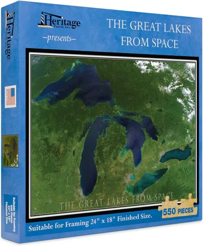 Vista 8 de Heritage Puzzle Peces de la Región de los Grandes Lagos 550 Piezas Peces de los Grandes Lagos