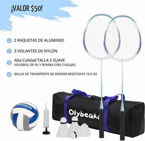 Vista 6 de Juego de red combinada de voleibol y bádminton de 20 pies para exteriores para patio trasero y playa con postes ajustables, red duradera