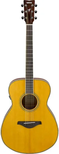 Vista 15 de Yamaha FGC-TA Dreadnought Cutaway Guitarra Transacústica con Chorus y Reverb, Negro Coro y reverberación, negro