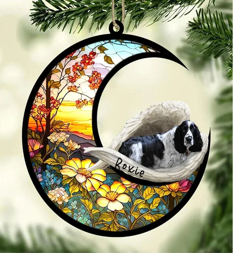 Vista 62 de Atrapasoles conmemorativo personalizado para perros, adorno navideño de Airedale Terrier, recuerdo por pérdida de mascota, regalos conmemorativos