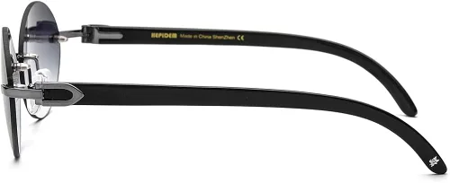 Vista 5 de HEPIDEM Gafas de sol cuadradas 100 Really Buffalo Horn para hombre sin montura 4189705 Marrón