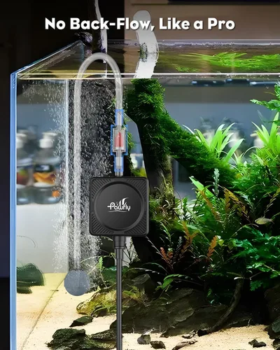 Vista 5 de Pawfly Mini bomba de aire para acuario, kit aireador de oxígeno ultra silencioso para peceras de 1 a 15 galones con tubo de aire, piedra de aire