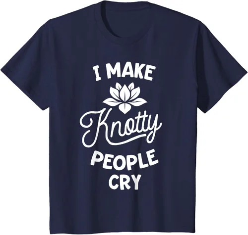 Vista 84 de Camiseta divertida de terapia de masaje I Make Knotty People Cry, Negro, S