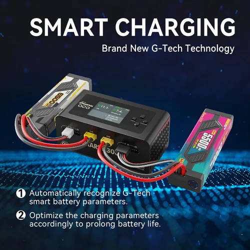 Vista 2 de Gens Ace IMARS D300 G-Tech Smart Dual Lipo Cargador 16A AC 300W DC 700W Lipo Carga (negro)