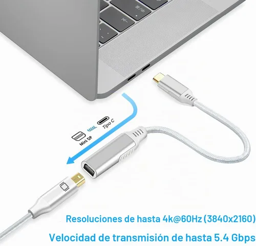 Vista 5 de Jasput USB-C a Mini Displayport, adaptador USB C a Mini DisplayPort de 4K a
