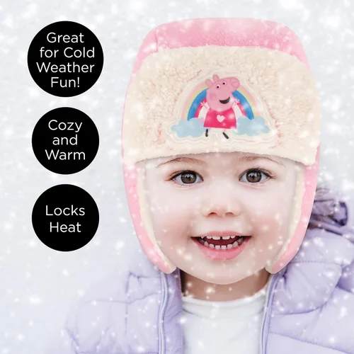 Vista 7 de Hasbro Conjunto de gorro y manoplas de invierno para niñas, gorro de Peppa Pig para niños de 2 a 4 años