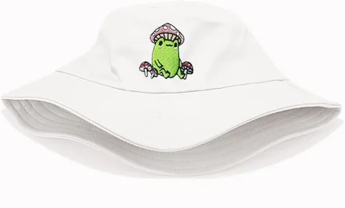 Vista 3 de XYIYI Lindo sombrero de rana divertido sombrero de pescador para mujeres, adolescentes y niñas