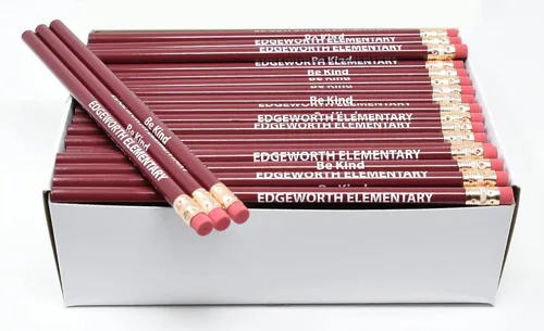 Vista 18 de Pencil Guy Lápices redondos impresos personalizados promocionales.-500 por caja Rosado
