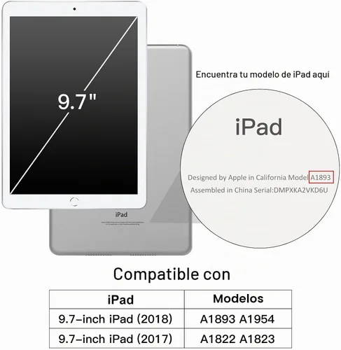 Vista 2 de JETech Funda transparente para iPad 6ª/5ª generación de 9.7" (2018/2017), transparente