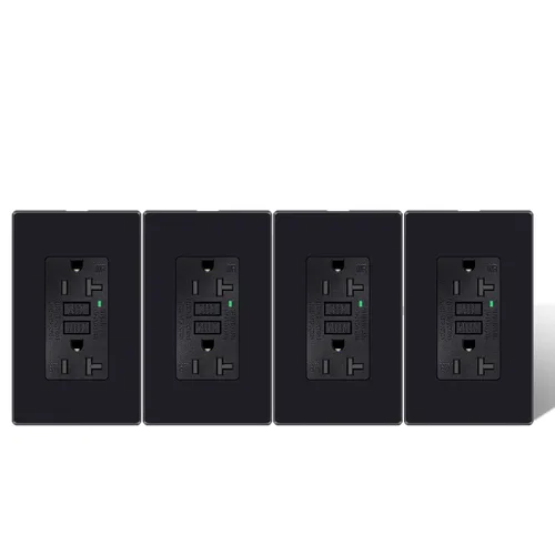 Vista 44 de Greencycle Toma GFCI de 15 amperios con puertos USB C y USB A, 1 unidad de toma eléctrica GFCI de prueba automática con USB, con indicador LED