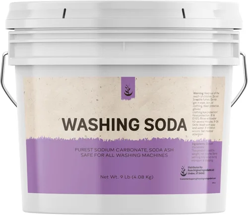 Vista 5 de Soda de lavado natural, o carbonato de sodio, limpiador, multiuso suavizador de agua y quitamanchas (disponible en 4 oz, 11 oz, 1 kg, 2 kg, y 5 lb).
