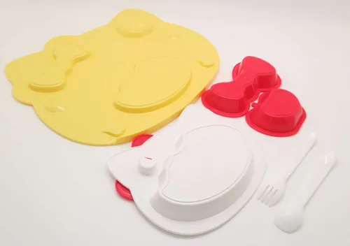 Vista 5 de OSK Sanrio Hello Kitty - Juego de platos y cubiertos para niños KP-18