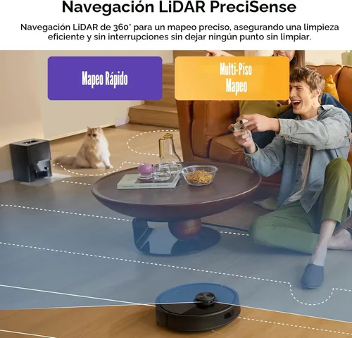 Vista 6 de roborock Q7 M5+ Robot de aspiradora y fregona, actualización de Q5 Max+, hasta 7-9 semanas de autovaciado, succión de 10000 Pa, sistema dual