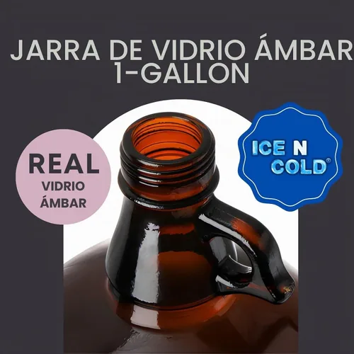 Vista 6 de Jarra de vidrio ámbar de 1 galón (128 onzas) con tapa de 1.496 in Paquete de 6 Envío rápido el mismo día