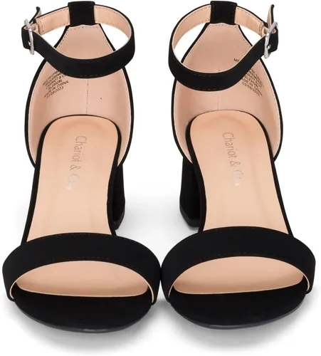 Vista 5 de Chariot & Co - Match-IIS- KidsChildrenGirls Single Band Adjustable Ankle Strap Low Block Heels wComfortable Sole- DressCasual Pump Sandals