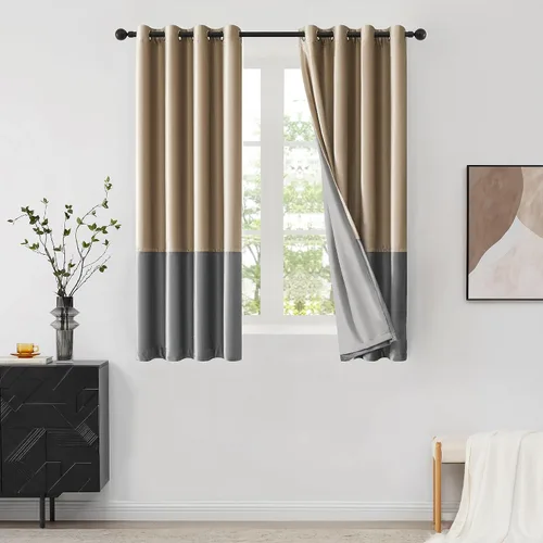 Vista 18 de BULBUL Cortinas de terciopelo 100% opacas negro oro, cortinas modernas con forro de 63 pulgadas de largo, cortinas térmicas con ojales para sala