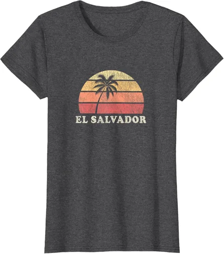Vista 6 de El Salvador Vintage 70s Retro Throwback Design Camiseta, Azul