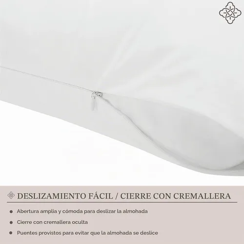 Vista 4 de Bioweaves Protectores de almohada transpirables 100% algodón orgánico certificado GOTS con cierre de cremallera, estándar, 20 x 26 pulgadas, paquete