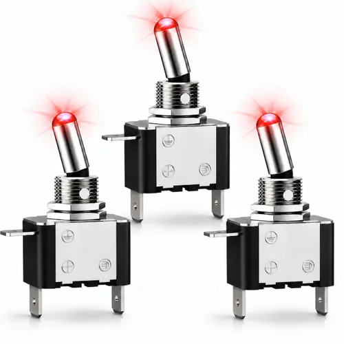 Vista 11 de Nilight Interruptor de Palanca de Polaridad Inversa de 4 Pines 2PCS Interruptores Basculantes Momentáneos de 12V 30A Encendido Apagado Encendido 2