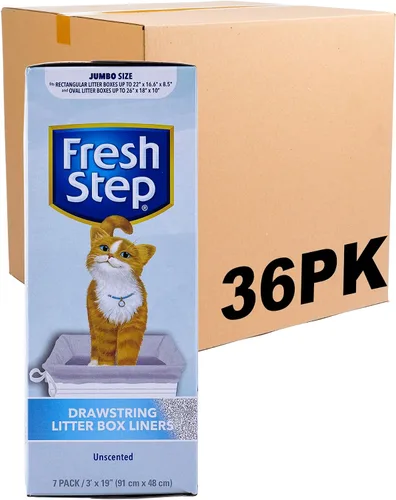 Vista 18 de Fresh Step Bolsas de arena para gatos con cordón, bolsas de arena perfumadas resistentes para sartenes ovaladas y rectangulares grandes, control