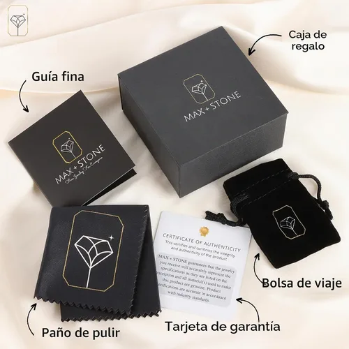 Vista 6 de 14K Gold Princess Cut Earrings embellished with Swarovski® Zirconia Blanco