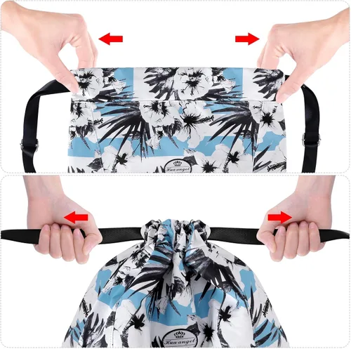 Vista 4 de Hua Angel - Mochila deportiva con cordón, plegable, para gimnasio, yoga, resistente al agua, para senderismo, viajes, al aire libre, para hombres