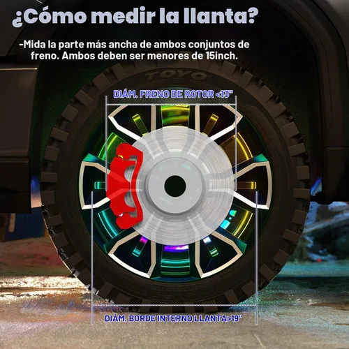 Vista 3 de Luces de rueda SUNPIE para camiones, luz de borde RGB secuencial universal de 15.5 pulgadas para automóvil - Luz de giro de ángulo amplio, luz