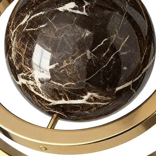 Vista 5 de Globo giratorio para escritorio – Hierro 13.6 x 9.1 in Escultura de globo de metal de arte abstracto moderno Adorno decorativo de mapa del mundo