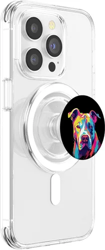 Vista 3 de Watercolor Colorful Dogo Argentino Dog PopSockets MagSafe PopGrip for iPhone