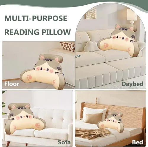 Vista 5 de Reading Pillow for Bed with Arms, Ergonomic Back Support Cushion Chair for Adults, Soft Bed Rest Pillow for Sitting, Floor, Sofa - Perfect for