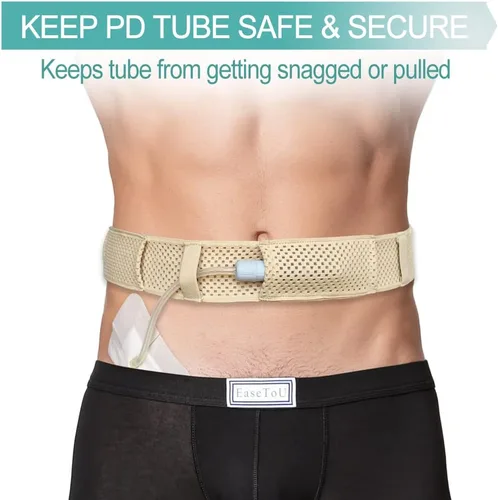 Vista 3 de Cómodo cinturón de diálisis peritoneal transpirable PD catéter accesorios ajustable alimentación tubo G bolsa seguridad transferencia segura