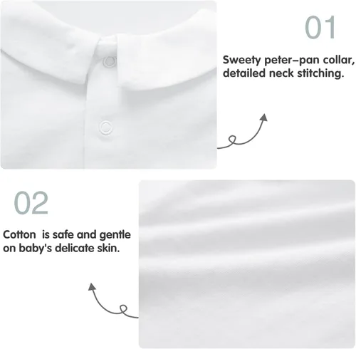 Vista 25 de pureborn Mameluco de algodón súper suave para bebés niños y niñas de 0 a 24 meses