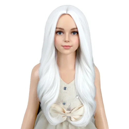 Vista 62 de PATTNIUM Peluca larga y ondulada rubia oscura para niños y niñas, peluca Rubio ceniza