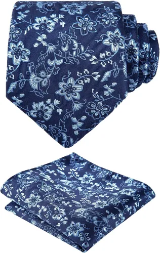 Vista 159 de Alizeal Mens 3.15inches Leaf Flower Pattern Tie with Floral Pocket Square Set