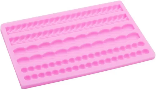 Vista 6 de 3D Pearl Knit Rope Molde de silicona Molde de fondant Molde de pastel Frontera Decoración Moldes Gumpaste Cocina DIY Hornear Decoración Pastel